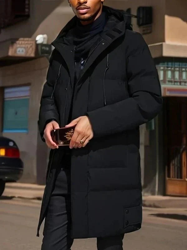 Manteau Long en Duvet Imperméable et Chaud dans le Style Old Money