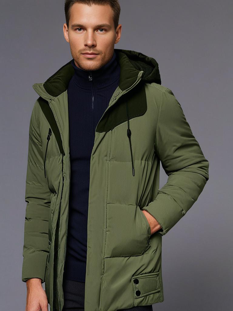 Manteau Long en Duvet Imperméable et Chaud dans le Style Old Money