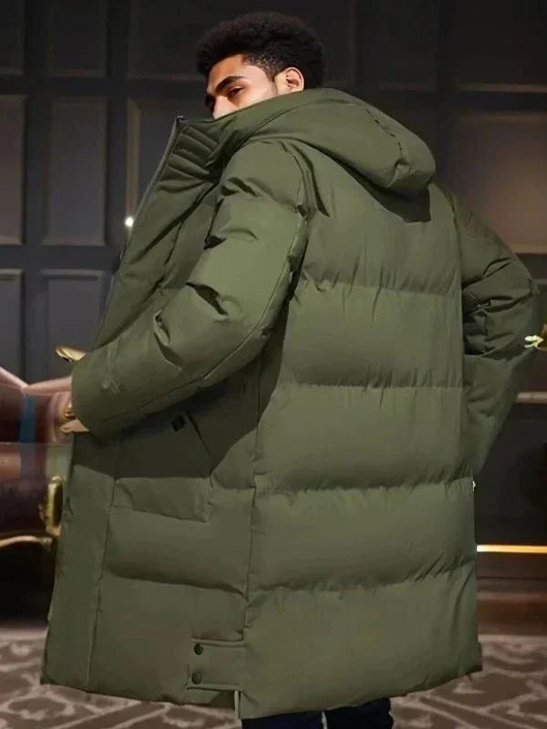 Manteau Long en Duvet Imperméable et Chaud dans le Style Old Money