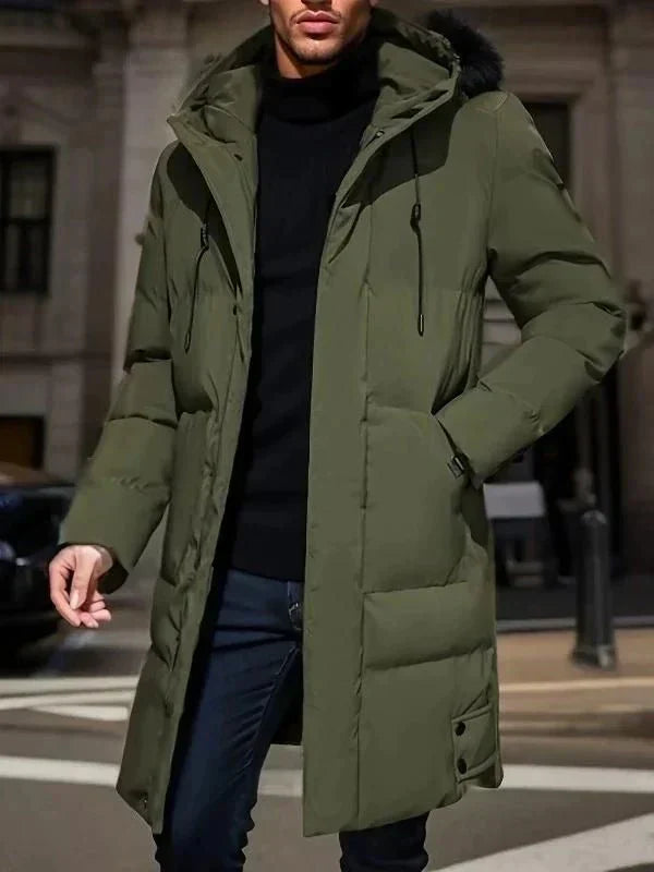 Manteau Long en Duvet Imperméable et Chaud dans le Style Old Money