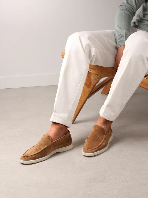OLD MONEY - Mocassins en daim premium marron