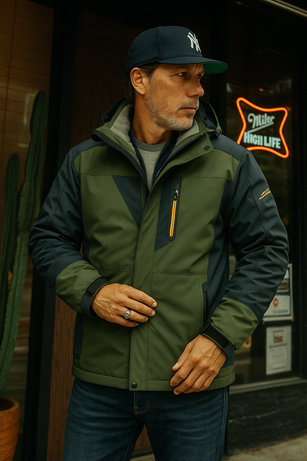 Fernardi - Manteau d'Hiver Italien pour Homme Imperméable avec Doublure en Fleece