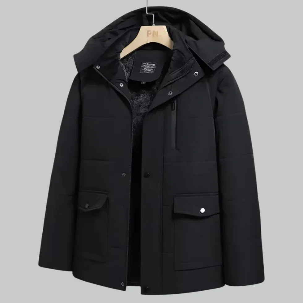 Manteau d'hiver étanche et chaud Slim-Fit pour hommes avec doublure en polaire
