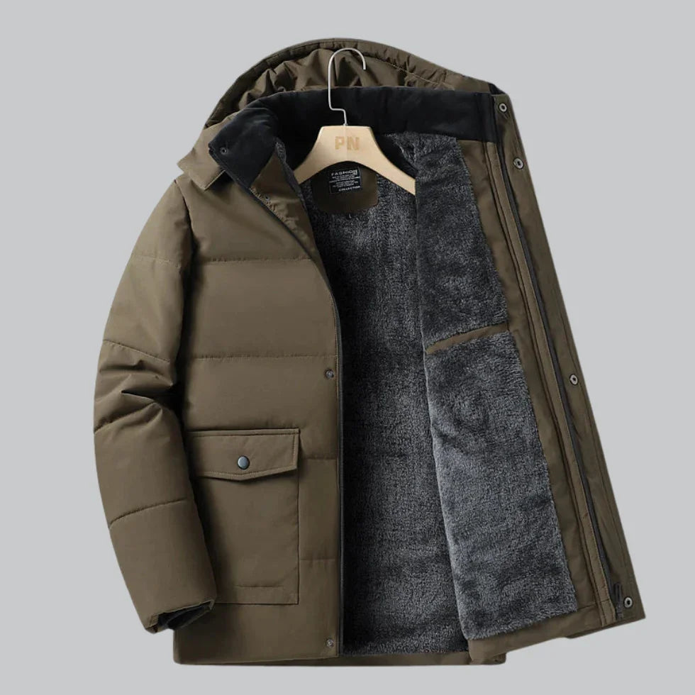 Manteau d'hiver étanche et chaud Slim-Fit pour hommes avec doublure en polaire