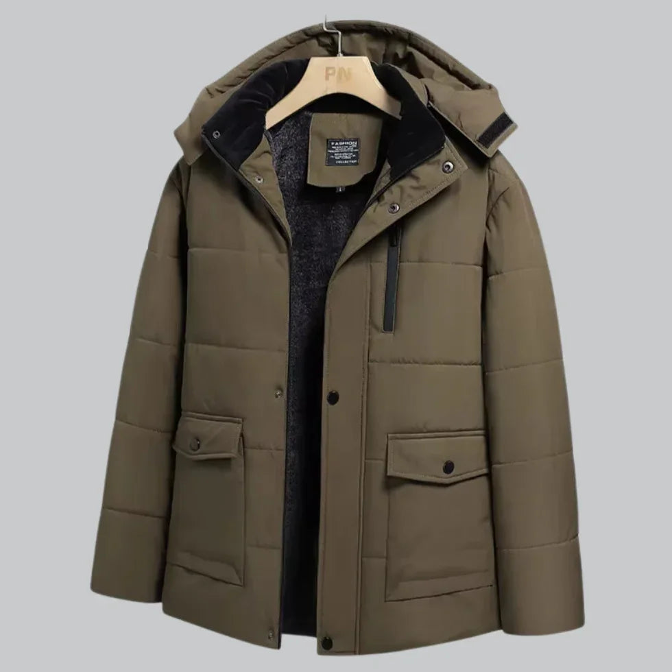 Manteau d'hiver étanche et chaud Slim-Fit pour hommes avec doublure en polaire