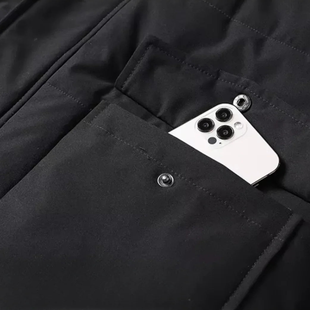 Manteau d'hiver étanche et chaud Slim-Fit pour hommes avec doublure en polaire