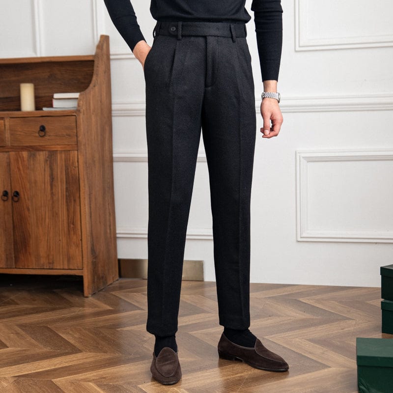 Pantalon en laine à chevrons Old Money élégant