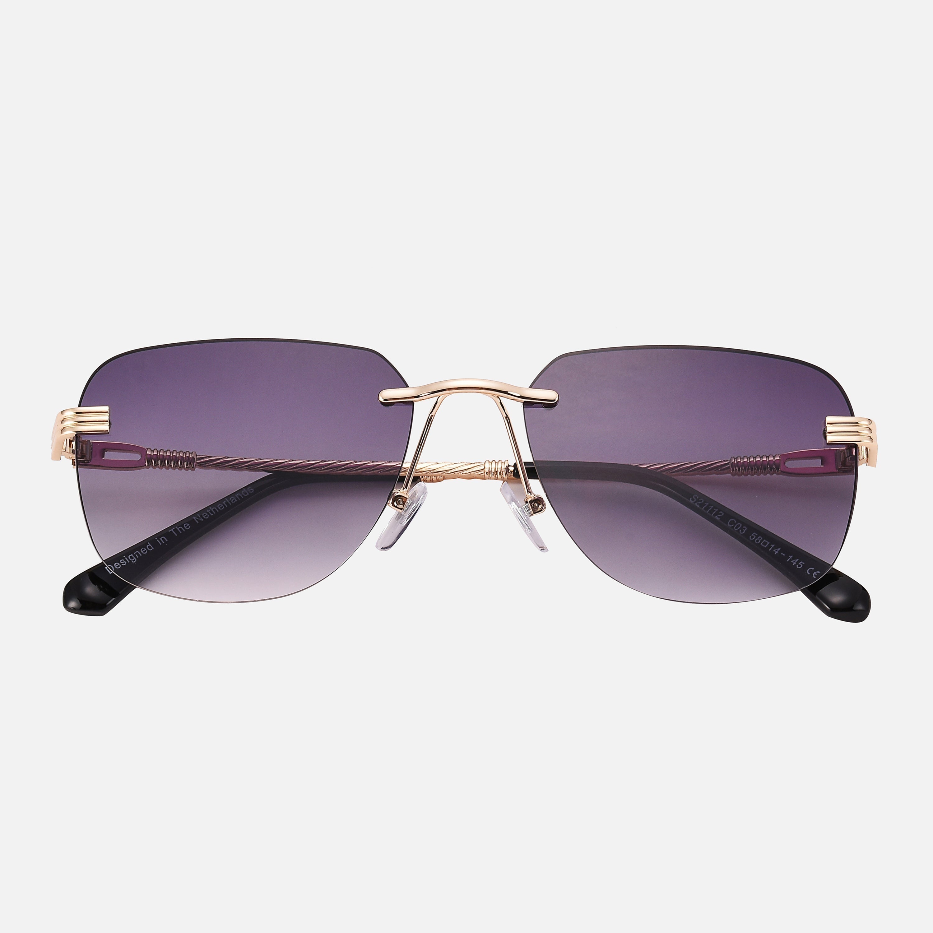 Zonnebril Dames met UV-400 Bescherming en Anti-Kras Coating – Unisex Metaal Gouden Montuur 1