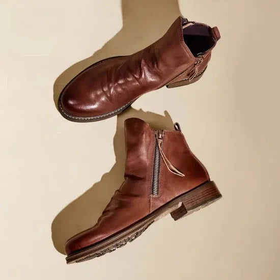 Bottines pour Hommes – Cuir Marron – Boots Élégants avec Fermeture Latérale pour Look Décontracté et Semi-Formel