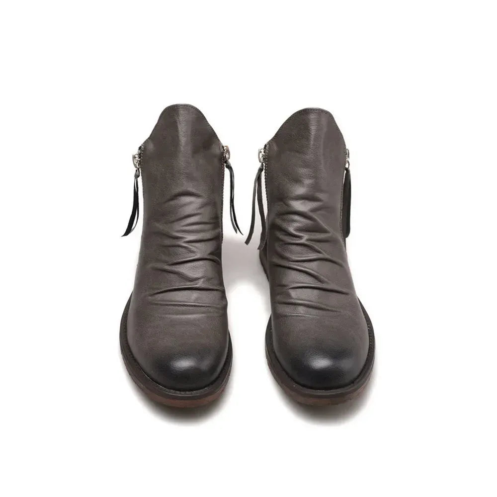 Bottines pour Hommes – Cuir Marron – Boots Élégants avec Fermeture Latérale pour Look Décontracté et Semi-Formel