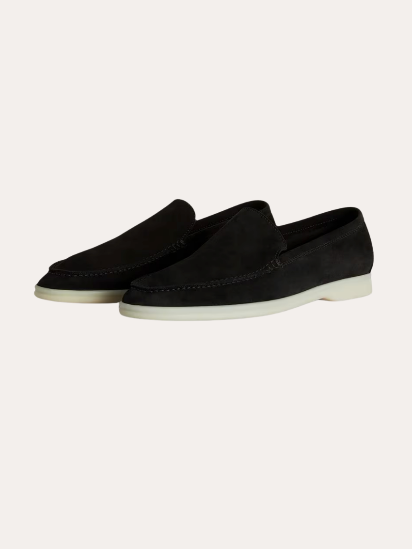 Alessandro - Loafers en suède noir pour hommes