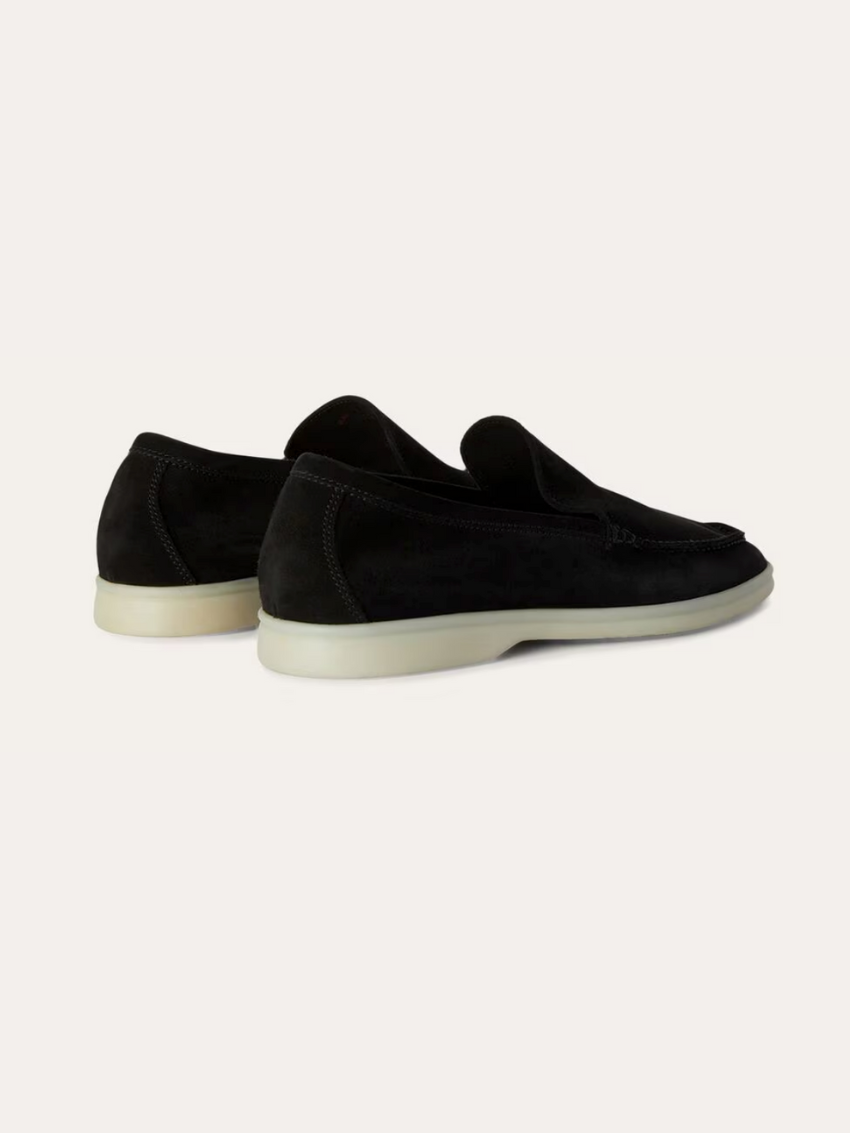 Alessandro - Loafers en suède noir pour hommes