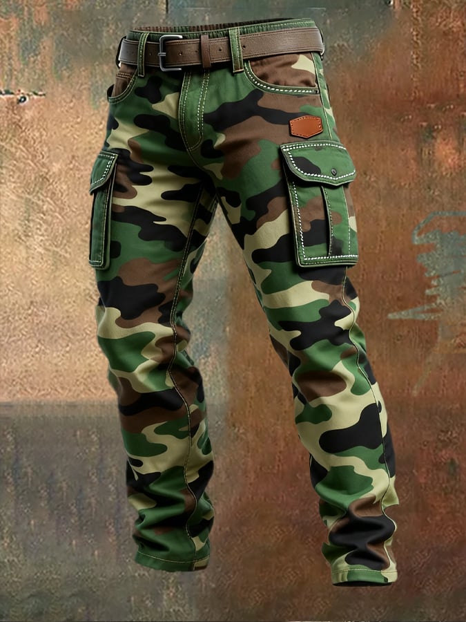 MAISON CLÉMENT PARIS™ | PANTALON CARGO CAMOUFLAGE VERT HOMME TACTIQUE