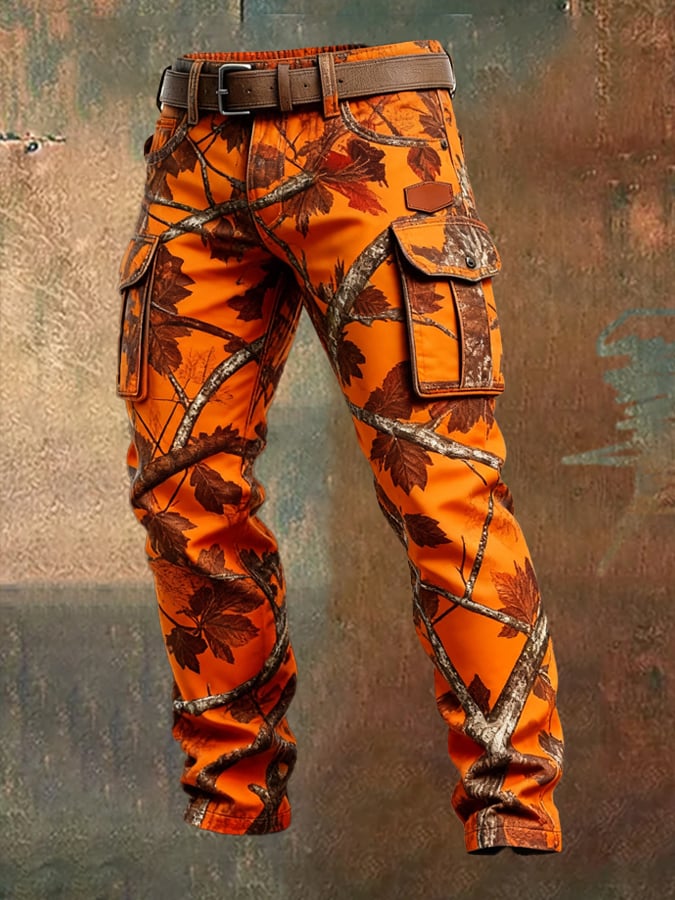MAISON CLÉMENT PARIS™ | PANTALON CARGO CAMOUFLAGE ORANGE HOMME