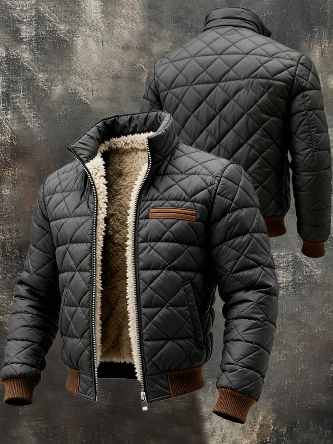 MAISON CLÉMENT PARIS™ | VESTE MATELASSÉE HOMME DOUBLÉE CHAUDE NOIR