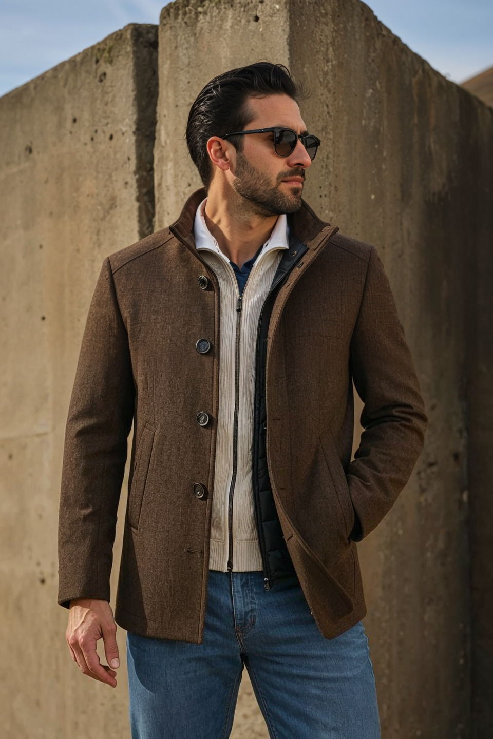 Xavier - Manteau Trench pour Hommes en Laine Épaisse pour un Style Hiver Élégant