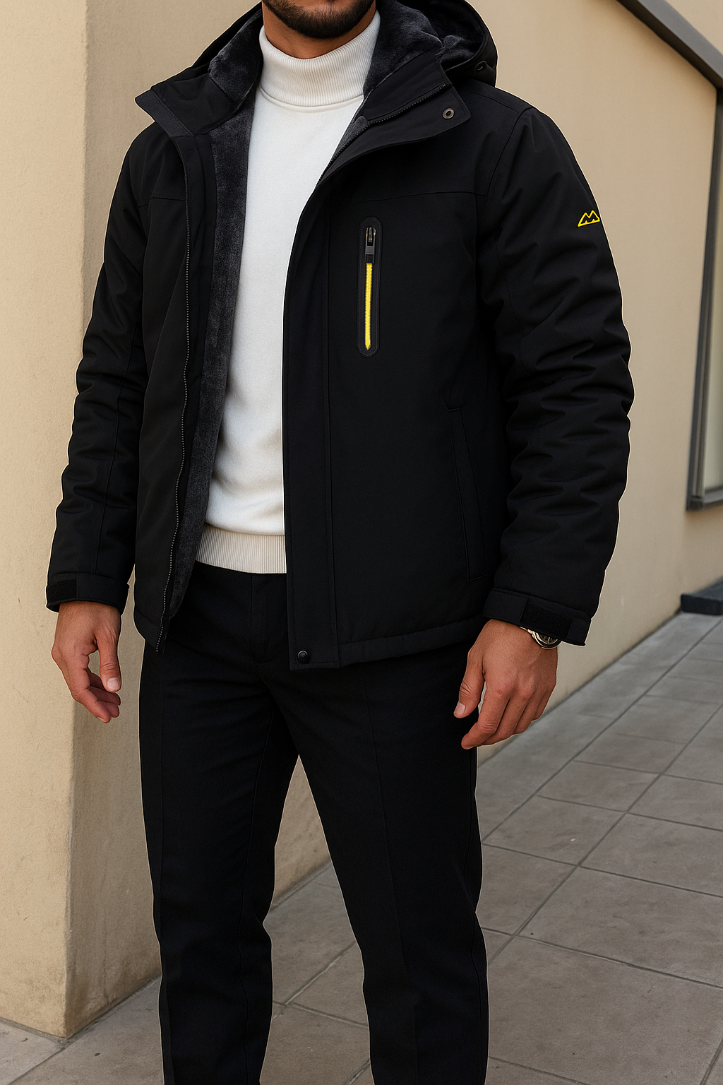 Samuel - Manteau d'hiver imperméable avec doublure en polaire pour homme