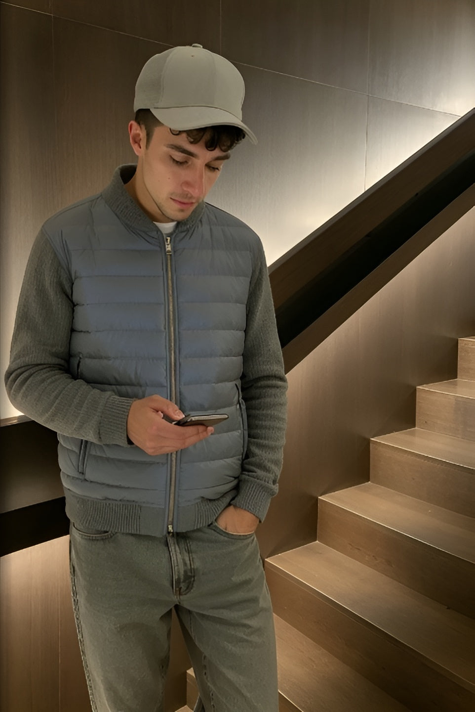 Lázaro - Cardigan gris Old Money pour homme